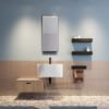 Mobile bagno o lavanderia sospeso con lavabo in ceramica Collezione Tino e Tina 3 Acquaceramica Colavene, vista principale, per arredo bagno e arredo lavanderia – Tuttidea