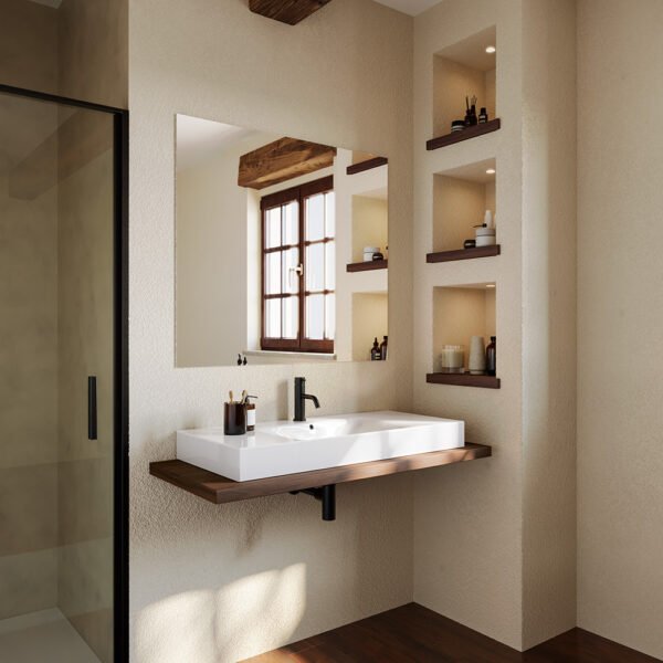Mobile bagno sospeso con lavabo in ceramica Cento Colavene composizione 1 per arredo bagno – Tuttidea