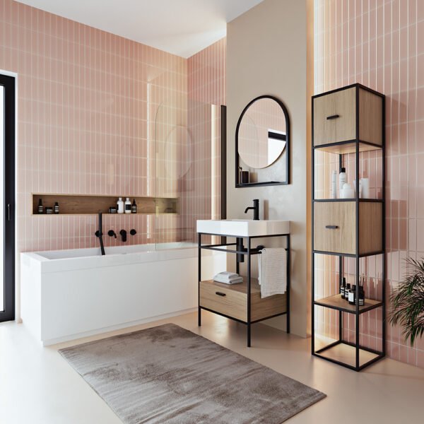 Mobile bagno a terra con lavabo in ceramica Cento Colavene composizione 4 per arredo bagno – Tuttidea