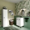 Composizione 2 con mobile bagno e lavabo in ceramica Prisma Acquaceramica Colavene per arredo bagno e arredo lavanderia – Tuttidea