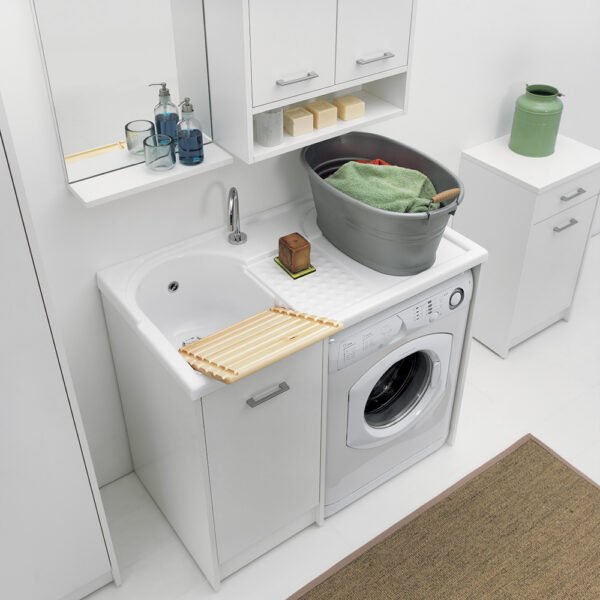 Mobile lavatoio con inserimento lavatrice 106×60×H90 cm Domestica Colavene per arredo lavanderia – Tuttidea