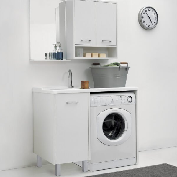 Mobile lavatoio con inserimento lavatrice e piedini Domestica Colavene per arredo lavanderia – Tuttidea
