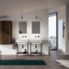 Struttura quadrello con piano in metallo Collezione Volant Acquaceramica Colavene, vista secondaria prodotto, per arredo bagno e arredo lavanderia – Tuttidea