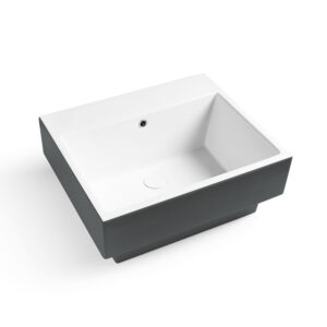 Volant lavabo in ceramica Bicolore 45/50/60/75 x 50 cm Grigio Matt Acquaceramica Colavene