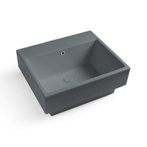 Volant lavabo in ceramica monocolore 45/50/60/75 x 50 cm Grigio Matt Acquaceramica Colavene