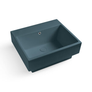 Volant lavabo in ceramica monocolore 45/50/60/75 x 50 cm Petrolio Matt Acquaceramica Colavene