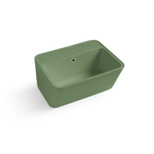 Wynn lavabo in ceramica monocolore 50/60/70 cm Verde Bamboo Lucido Acquaceramica Colavene