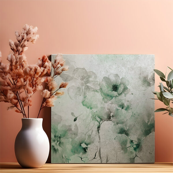 Quadro Stampa su Tela o Alluminio o Plexiglass Fiori Verdi Telligraf