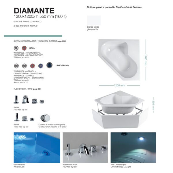 Vasca da bagno Diamante Colacril per arredo bagno – Tuttidea