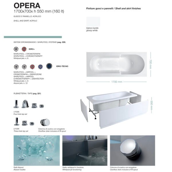 Vasca da bagno Opera Colacril per arredo bagno – Tuttidea