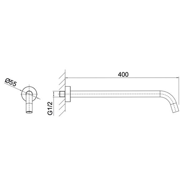 Braccio doccia a parete 40 cm per soffione Collezione Maggiore LaBlù rubinetteria e arredo bagno – Tuttidea