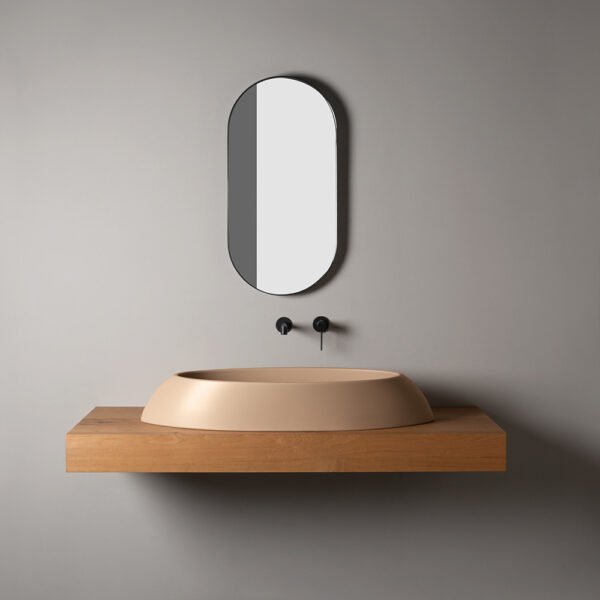 Lavabo da appoggio in ceramica 100x39 cm Collezione Vis AXA per arredo bagno – Tuttidea