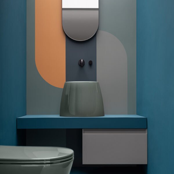 Lavabo da appoggio in ceramica 44,5x34,5 cm Collezione Vis AXA per arredo bagno – Tuttidea