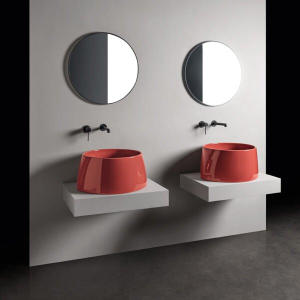 Lavabo da appoggio in ceramica 55,5x45,5 cm Collezione Vis AXA per arredo bagno – Tuttidea
