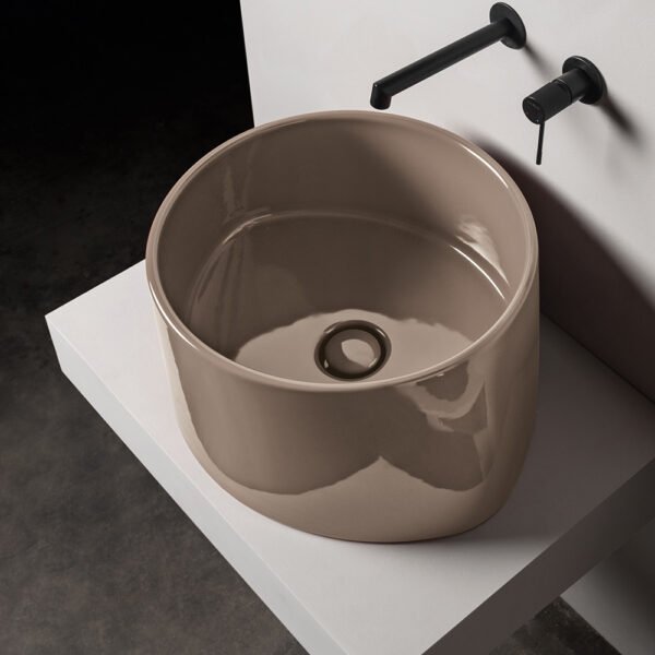 Lavabo da appoggio in ceramica 55,5x45,5 cm Collezione Vis AXA vista alternativa per arredo bagno – Tuttidea