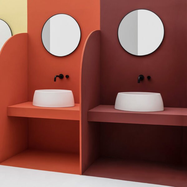 Lavabo da appoggio in ceramica 60x32,5 cm Collezione Vis AXA per arredo bagno – Tuttidea