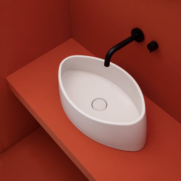 Lavabo da appoggio in ceramica 60x32,5 cm Collezione Vis AXA vista prodotto per arredo bagno – Tuttidea