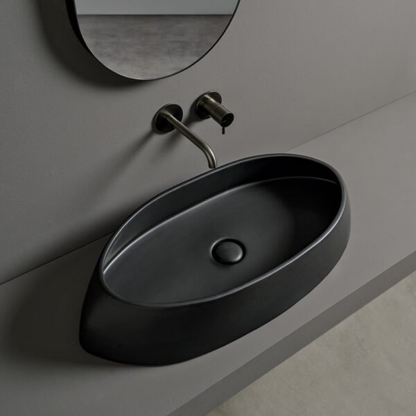 Lavabo da appoggio in ceramica 82x37,5 cm Collezione Vis AXA per arredo bagno – Tuttidea