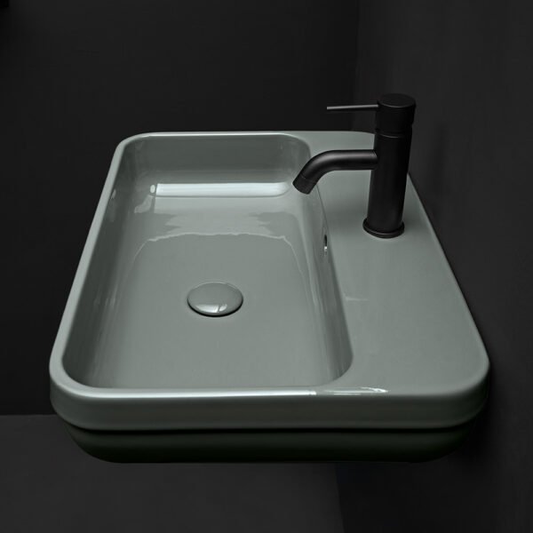 Lavabo da appoggio rettangolare in ceramica 60/80/100 cm Collezione Legacy AXA per arredo bagno – Tuttidea