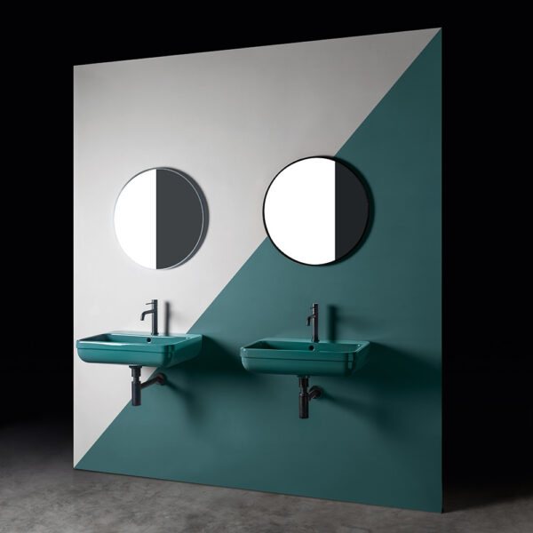Lavabo sospeso rettangolare in ceramica Collezione Legacy Axa Ceramica