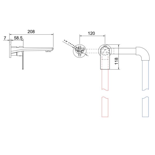 Miscelatore lavabo da parete Collezione Braies LaBlù vista alternativa rubinetteria e arredo bagno – Tuttidea