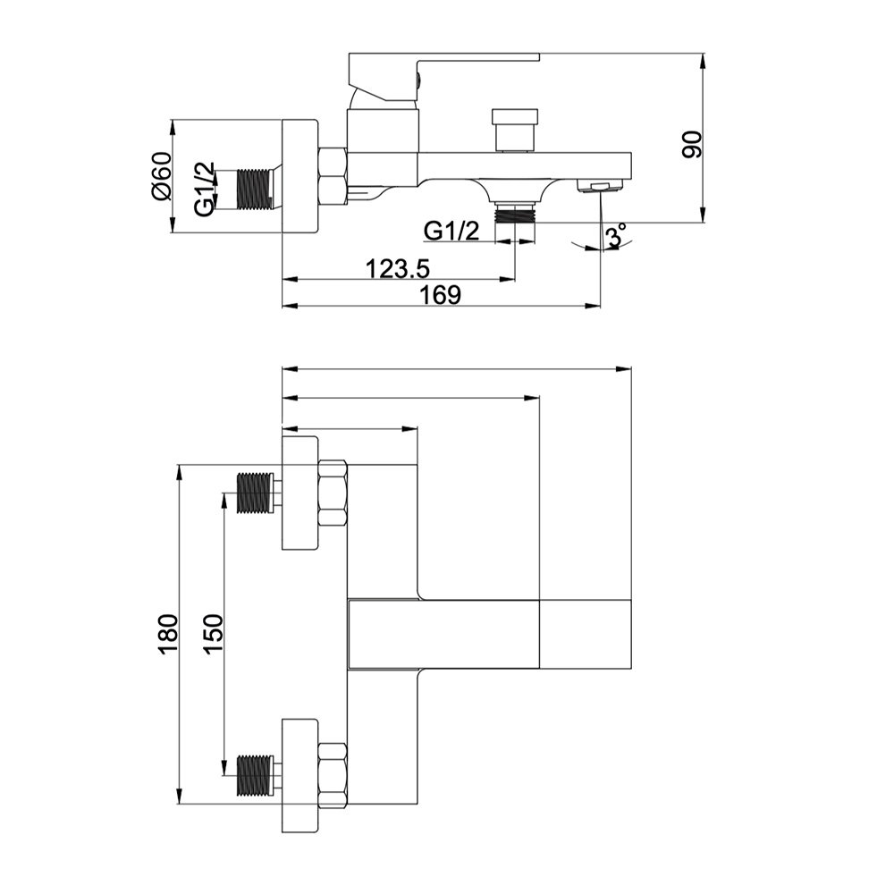 Miscelatore Vasca da bagno esterno con erogatore e Kit Doccia Collezione Braies LaBlù 4 Miscelatore Vasca da bagno esterno con erogatore e Kit Doccia Collezione Braies LaBlù 3
