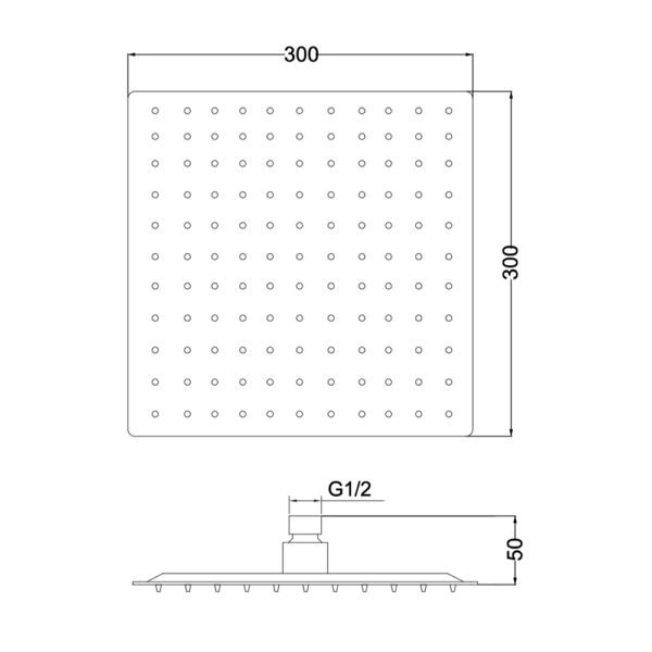 Soffione doccia quadrato 30x30 cm Collezione Idro LaBlù rubinetteria e arredo bagno – Tuttidea
