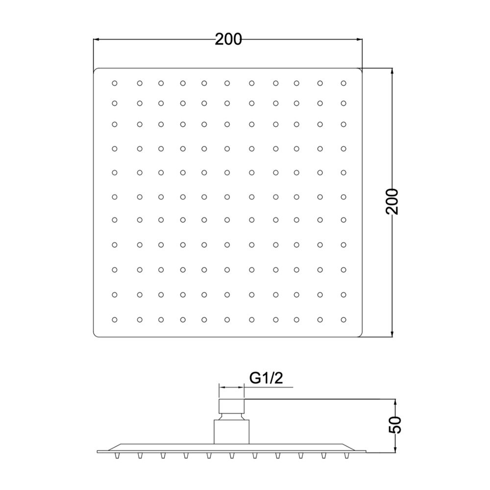 Soffione Doccia quadrato 20x20 cm Collezione Idro LaBlù Soffione Doccia quadrato 20x20 cm Collezione Idro LaBlù