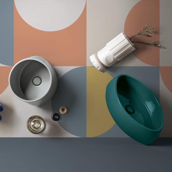Lavabo d'appoggio in ceramica Collezione Vis Axa Ceramica