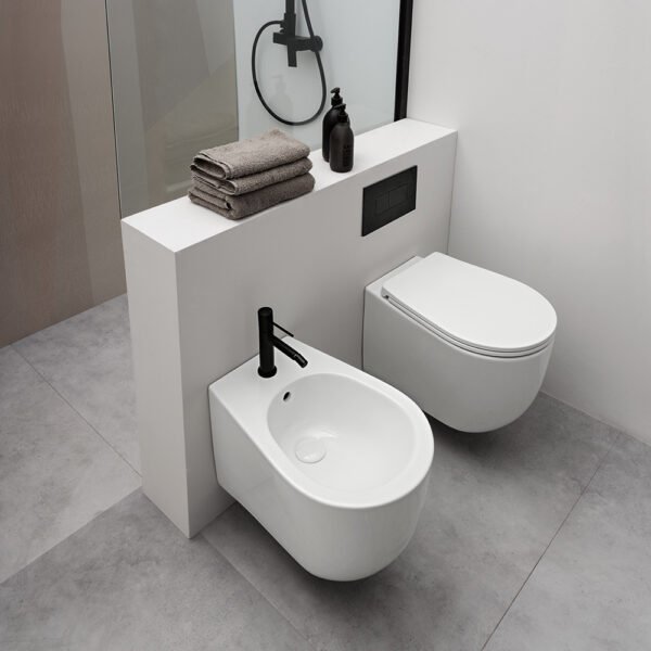 Wc e Bidet sospesi in ceramica Collezione Avani AXA per arredo bagno – Tuttidea