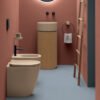 Wc e Bidet a terra filo muro in ceramica Collezione Piccola Eva AXA vista 3 per arredo bagno – Tuttidea