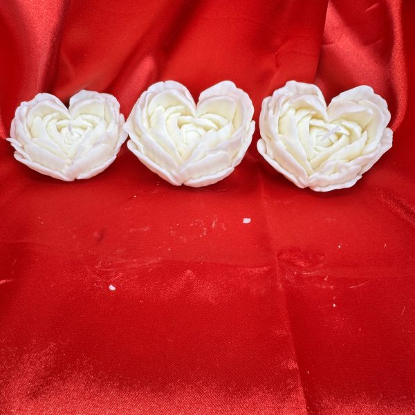 Tris di candele di rosa a cuore di cera di soia fatto a mano Ale Home Decor