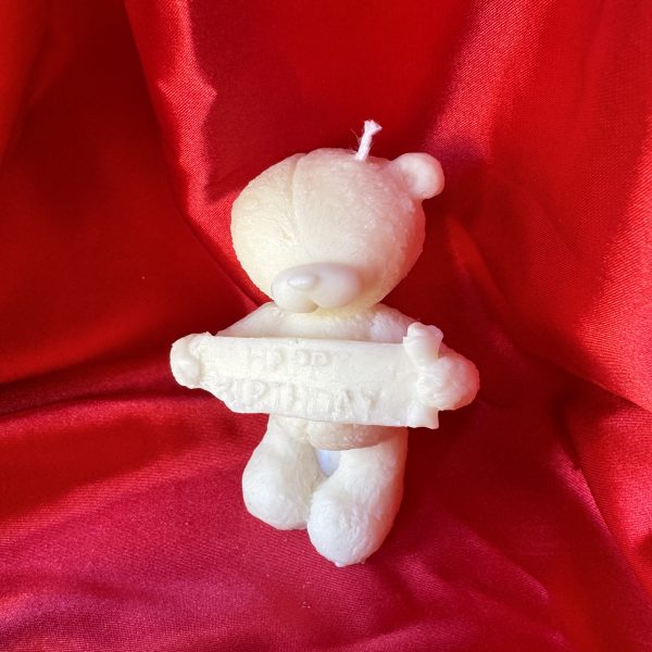 Candela orso buon compleanno di cera di soia fatto a mano Ale Home Decor