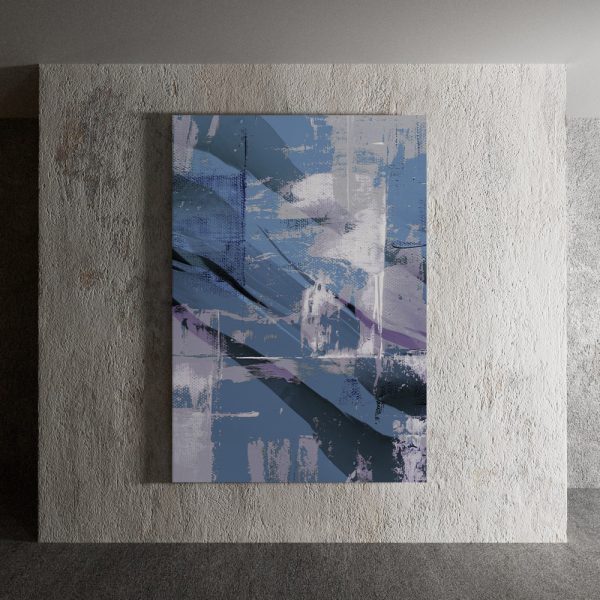 Quadro Stampa su Tela o Alluminio o Plexiglass Abstract Blue Brush Telligraf
