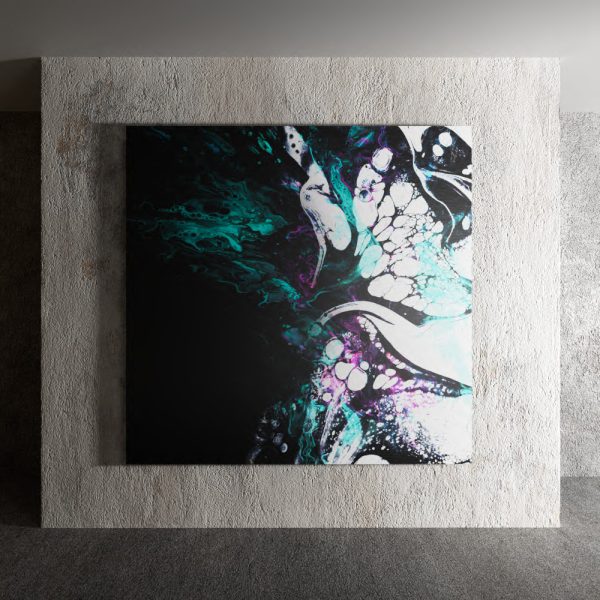 Quadro Stampa su Tela o Alluminio Abstract Dark Bubbles Telligraf