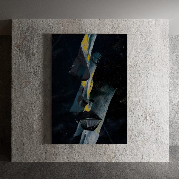 Quadro Stampa su Tela o Alluminio Abstract Volti Telligraf
