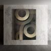 Quadro Stampa su Tela o Alluminio Abstract Cerchi Dorati Telligraf