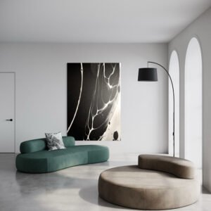 Quadro Stampa su Tela o Alluminio o Plexiglass Abstract Black and White Telligraf