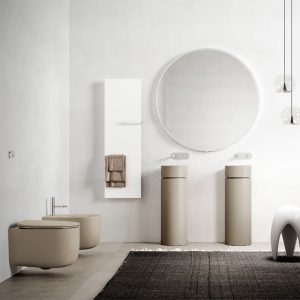 Colonna in ceramica scarico a suolo Ø30 cm Collezione Oke&Hako Kerasan