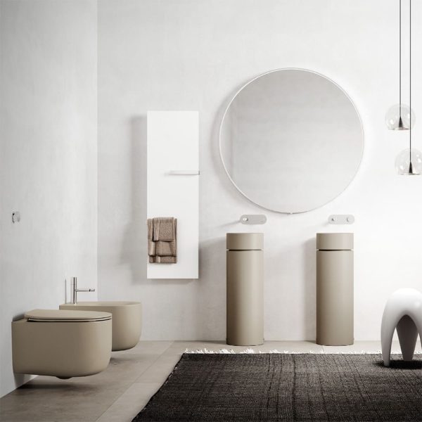 Colonna in ceramica scarico a parete Ø30 cm Collezione Oke&Hako Kerasan