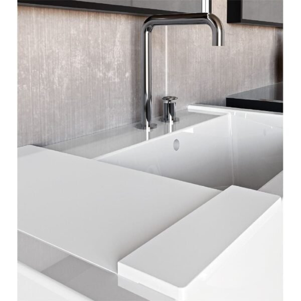 Dettaglio lavabo in ceramica e piano Collezione Kanaal Kerasan per arredo bagno – Tuttidea