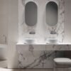 Lavabo da appoggio in ceramica Collezione Oke Kerasan in ambientazione bagno – Tuttidea