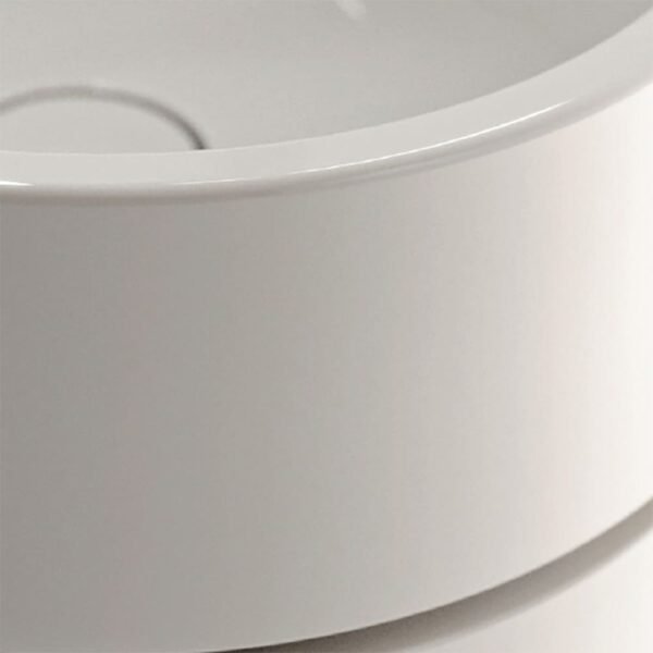 Dettaglio lavabo da appoggio in ceramica Collezione Oke Kerasan per arredo bagno – Tuttidea