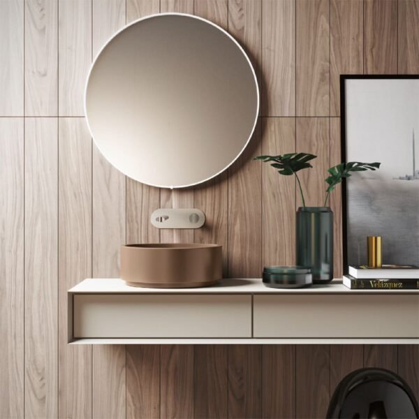 Lavabo da appoggio in ceramica Collezione Oke Kerasan vista alternativa per arredo bagno – Tuttidea