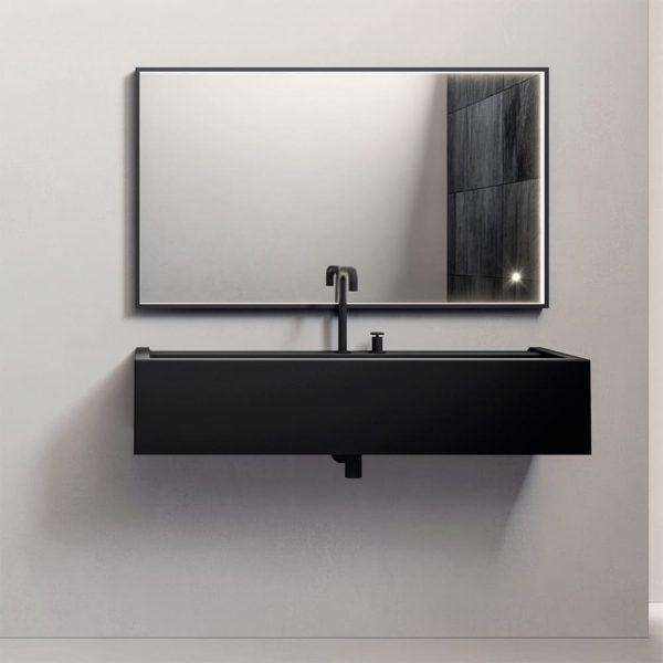 Lavabo in ceramica sospeso o appoggio 100x40/120x40 cm Collezione Kanaal Kerasan