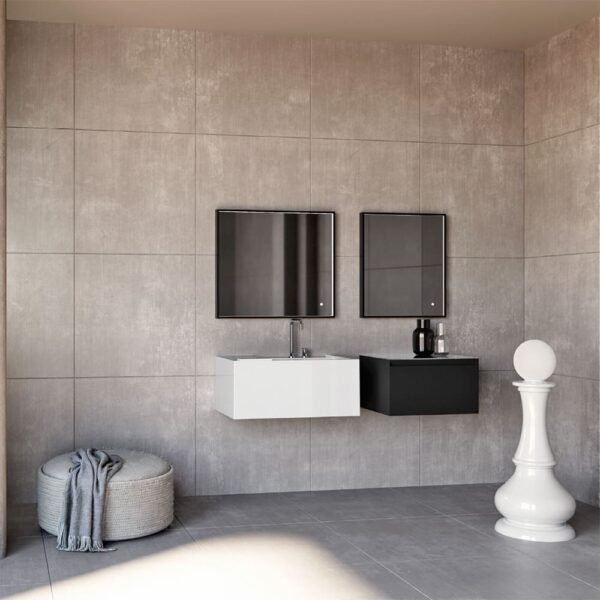 Lavabo in ceramica e mobile bagno Collezione Kanaal Kerasan in ambientazione bagno – Tuttidea