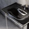 Lavabo in ceramica con struttura nera Collezione The New Yorker Kerasan per arredo bagno – Tuttidea