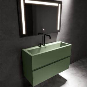 Lavabo in ceramica con Mobile sospeso 100×40/120×40 cm Collezione Kanaal Kerasan