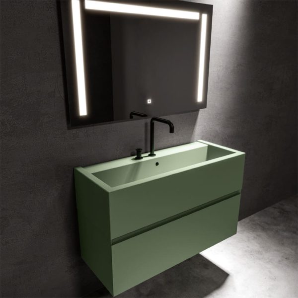 Lavabo in ceramica con Mobile sospeso 100x40/120x40 cm Collezione Kanaal Kerasan