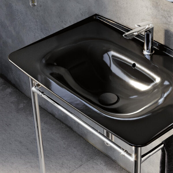 Lavabo in ceramica sospeso 80 cm Monoforo Collezione The New Yorker Kerasan